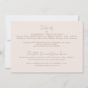 Forever Faithful Blushing Bride Wedding Detail Invitation