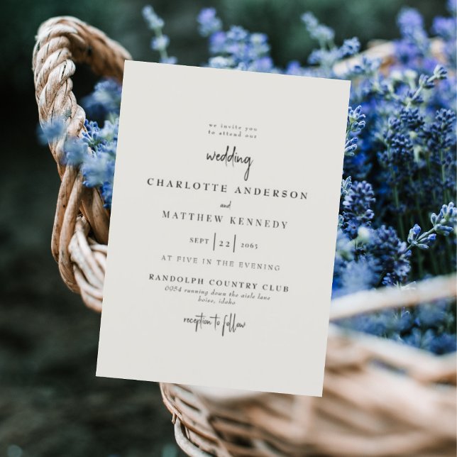 Forever Faithful Cream No Parents Wedding II Invitation (Creator Uploaded)