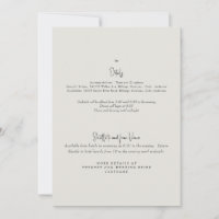 Forever Faithful Cream Wedding Detail Invitation