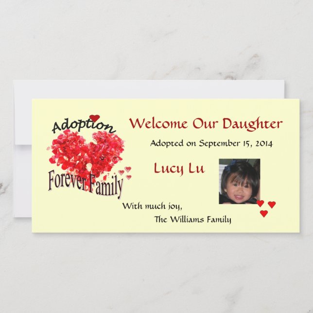 Forever Family Photo Adoption Announcement (Front)
