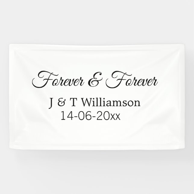 Forever & forever add couple name date love thanks banner (Horizontal)