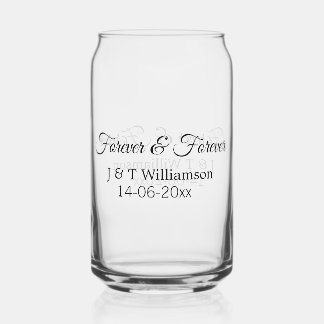 Forever & forever add couple name date love thanks can glass