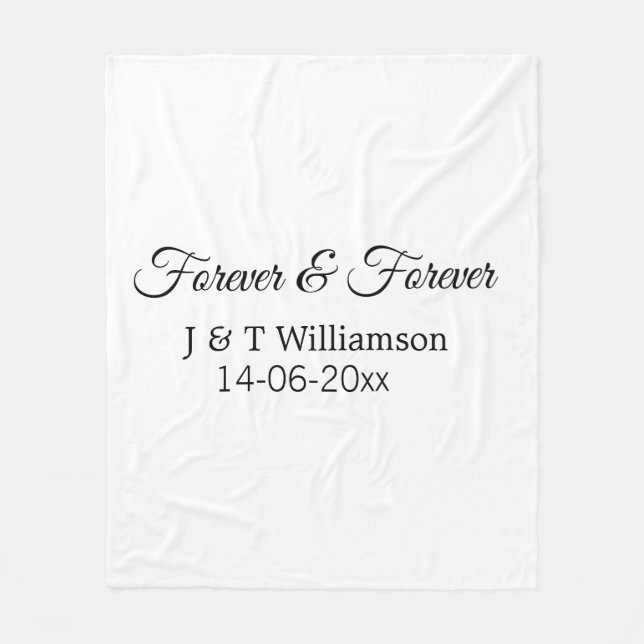 Forever & forever add couple name date love thanks fleece blanket (Front)