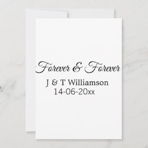 Forever & forever add couple name date love thanks invitation