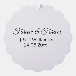 Forever & forever add couple name date love thanks ornament card