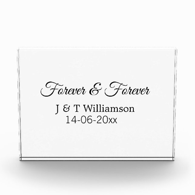Forever & forever add couple name date love thanks photo block (Front)