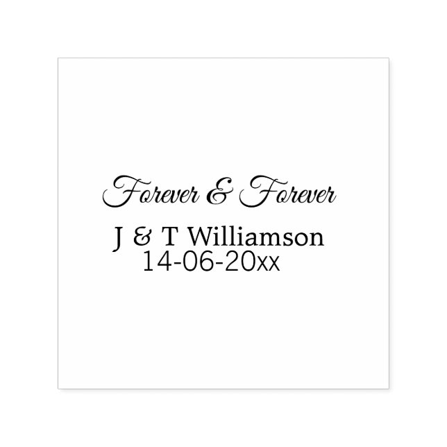 Forever & forever add couple name date love thanks self-inking stamp (Design)
