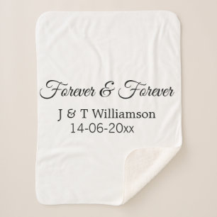 Forever & forever add couple name date love thanks sherpa blanket