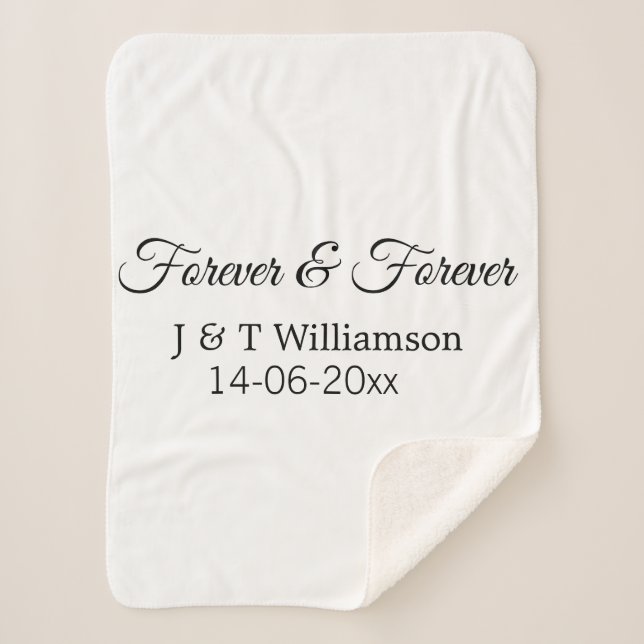 Forever & forever add couple name date love thanks sherpa blanket (Front)