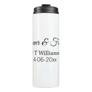 Forever & forever add couple name date love thanks thermal tumbler