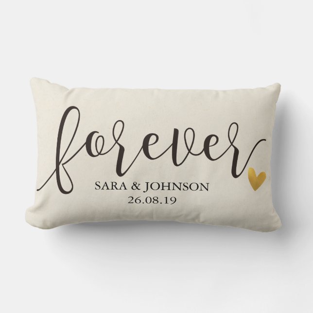 Forever,Forever Together,Personalized Wedding Gift Lumbar Pillow (Front)