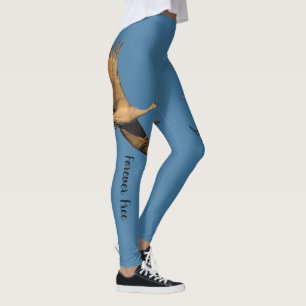 Forever Free Crane In Flight Personalize Text  Leggings