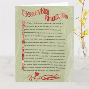 Forever Friends Acrostic Poem Greeting Card
