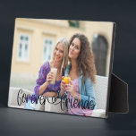 Forever Friends Love Heart Typography Custom Photo Plaque<br><div class="desc">Sweet photo plaque with your own custom photo. A lovely photo gift with text overlay which reads "forever friends" in hand lettering and linked with a cute love heart. The photo template is set up for you to add your photo - landscape format will be easiest to work with. Please...</div>