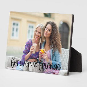 Forever Friends Love Heart Typography Custom Photo Plaque