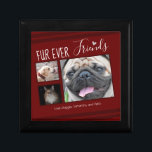Forever Friends Pet Photo Collage Gift Box<br><div class="desc">For the pet lover in your life,  this easy to use keepsake box template is a 3 photo collage option. All text is adjustable. The layout can also be changed with the customize more options. Hand drawn heart accent.</div>