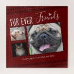 Forever Friends Pet Photo Collage Jigsaw Puzzle<br><div class="desc">Fur Ever Friends three photo options design template is easy to use. Just select your photos and upload. All text is also adjustable and the layout can easily be changed with the customize more options. Hand drawn heart accent.</div>