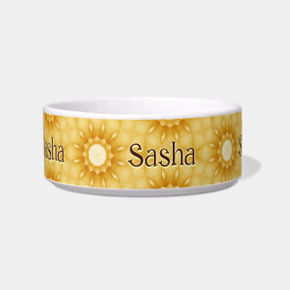 "Forever Golden Stylish Golden Retriever Floral Bowl