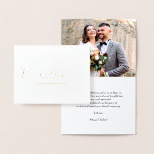 Forever Grateful Photo Wedding Thank You Foil Foil Card