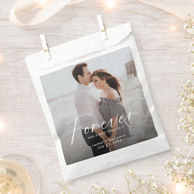 Forever has a nice ring Photo Engagement Modern  Favour Bag (Clipped)