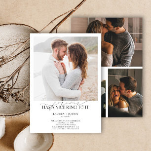  Forever Has a Nice Ring Quote 4 Photo Engagement  Invitation