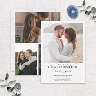  Forever Has a Nice Ring Quote 4 Photo Engagement  Invitation