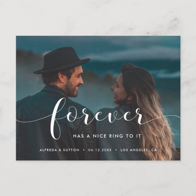 Forever has a nice ring to it Photo Announcement Postcard (Front)