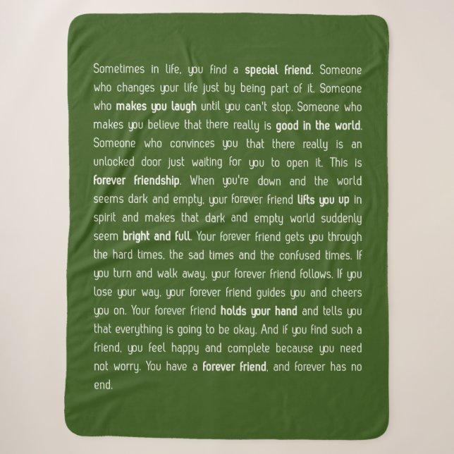 Forever has no end sherpa blanket (Front)