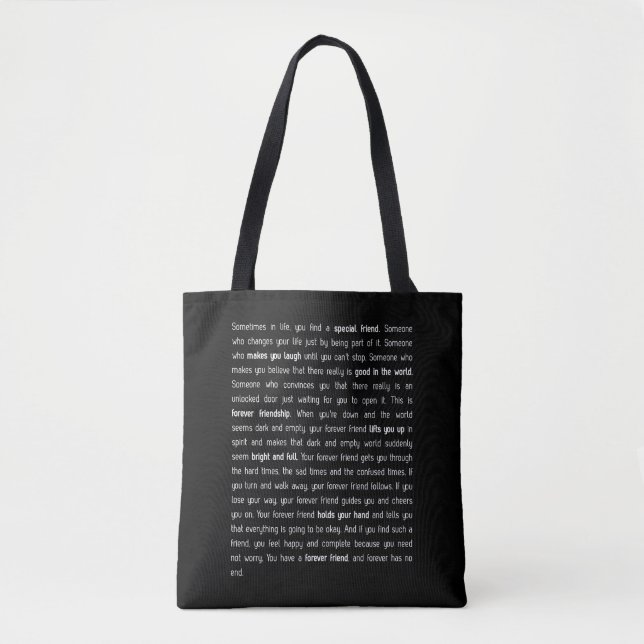 Forever has no end tote bag (Front)