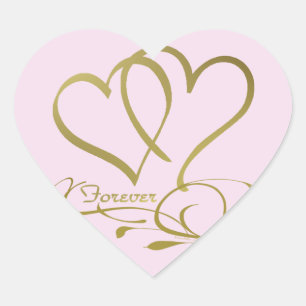 Forever Hearts Gold editable background colours Heart Sticker