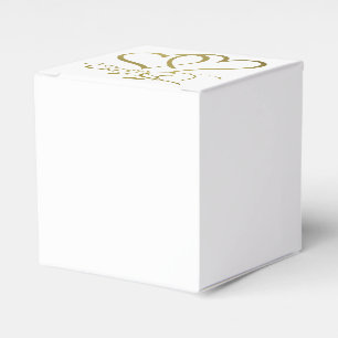 Forever Hearts Gold on White Favor Box