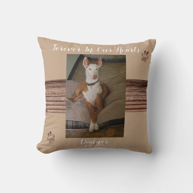 Forever Hearts Memorial Animaux Coussins Sympathie (Recto)