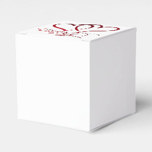 Forever Hearts Red on White Favor Box