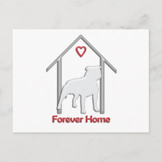 Forever Home White Pitbull Logo Postcard