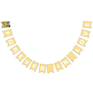 Forever in Love Butter Yellow Wedding Bunting Flags