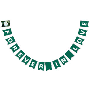 Forever in Love Emerald Green Wedding Bunting Flags
