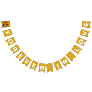 Forever in Love Golden Yellow Wedding Bunting Flags
