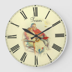 Forever in love large clock