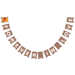 Forever in Love Mocha Wedding Bunting Flags