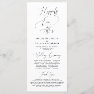 Forever in love, modern classy Wedding Ceremony Program