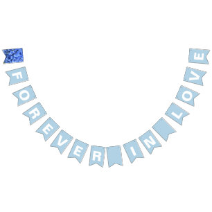 Forever in Love Powder Blue Wedding Bunting Flags