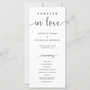 Forever In Love Programme de Mariage Minimaliste