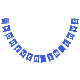 Forever in Love Royal Blue Wedding Bunting Flags