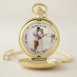 Forever in Love Wedding Anniversary Photo Pocket Watch<br><div class="desc">Keep your significant other close with this photo anniversary keepsake with photo,  sentiment,  name,  marriage and number of years married.  Composite design by Holiday Hearts Designs.</div>