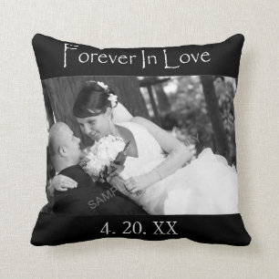 Forever In Love Wedding Photo Throw Pillow