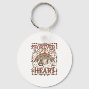Forever In My Heart Cat Memorial Rainbow Bridge Vi Keychain