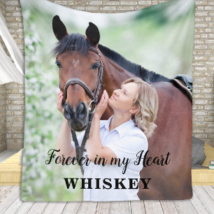 Forever in my Heart Custom Horse Photo Memorial Fleece Blanket