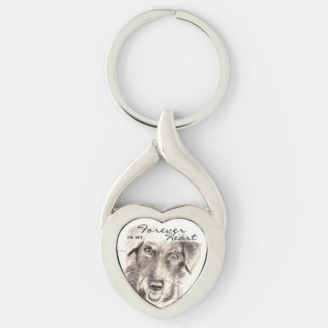 Forever in my Heart Custom Pet Memorial Keychain (Front)