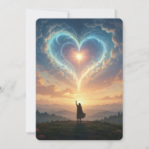 Forever in my heart! Heart and clouds, custom Card