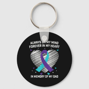Forever In My Heart In Memory Of My Dad Suicide Aw Keychain